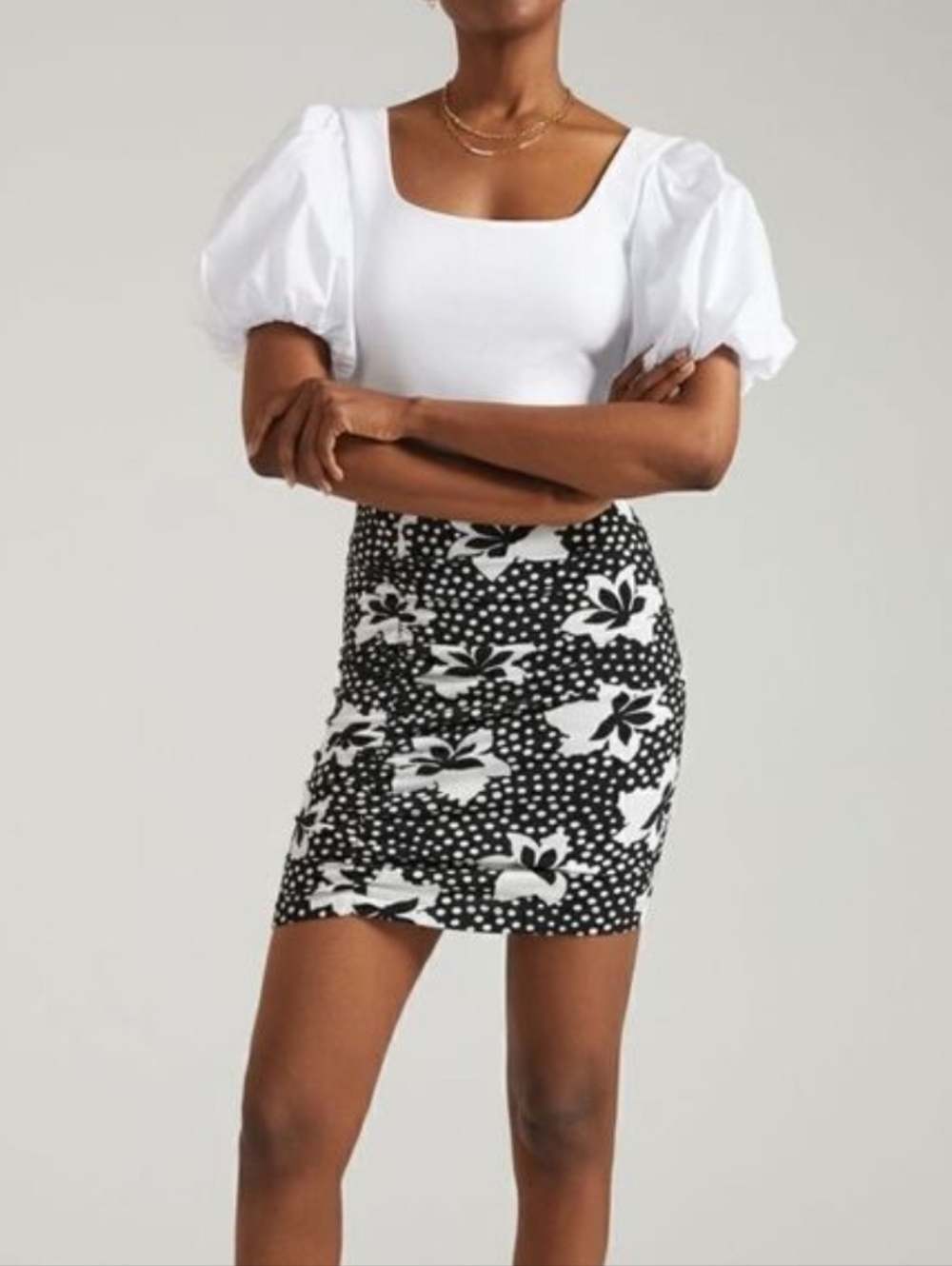 Anthropologie Porridge Ruched Knit Mini Skirt